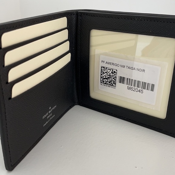 ★LOUIS VUITTON PF.AMERIGO NM TAIGA BL Amerigo Wallet Taiga Leather - Personalisation M62045